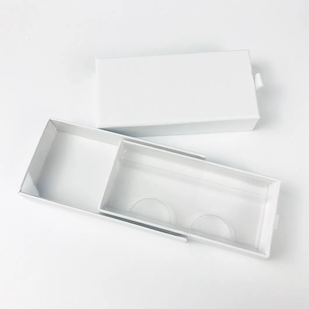 Factory Price Custom Paper Sliding Drawer Display Packaging False Eyelash Nail Gift Box with Transparent Lid